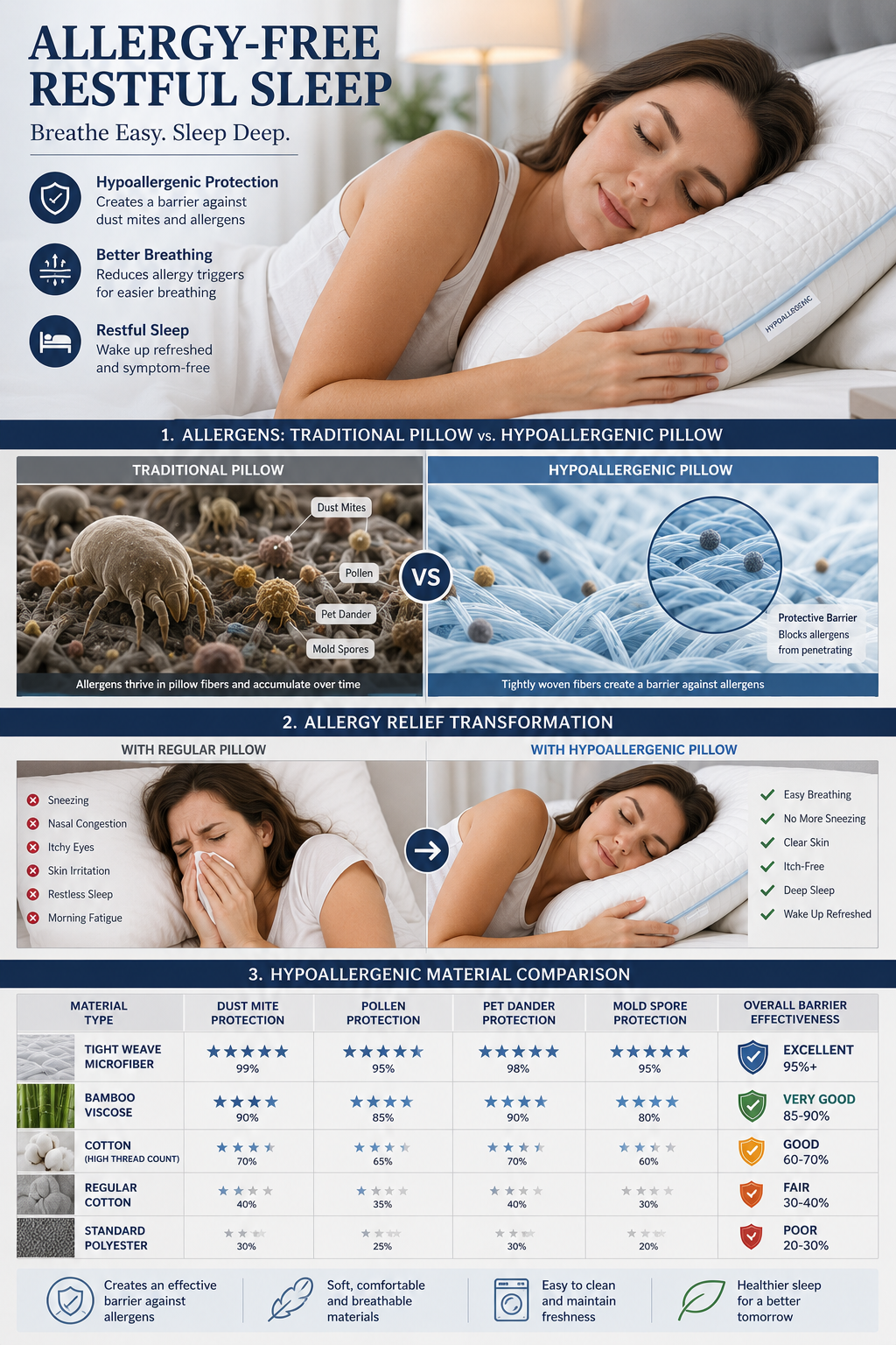 Sleep Allergies: Hypoallergenic Pillows for Symptom-Free Sleep