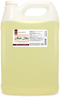 GreenHealth Anise Star Essential Oil – 1 Gallon (128 fl oz) | 100% Pure & Undiluted | Bulk Size in Plastic Bottle with Cap | Licorice-Like Aroma for Aromatherapy, Diffusers, DIY & Industrial Use