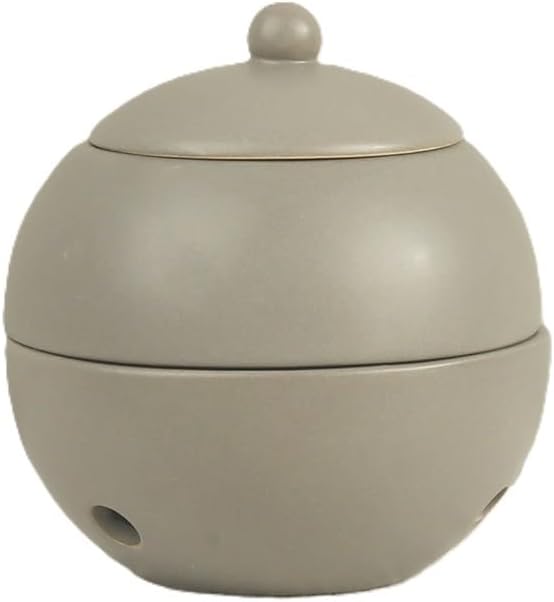 Modern Ceramic Essential Oil Diffuser, Spherical Design, 30ml Capacity, 10cm Height, Multiple Colors Available, 400g Weight (Gray)