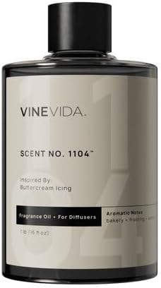 VINEVIDA [16 Fl Oz] Scent NO. 1104 Fragrance Oil For Cold Air Diffusers, Aromatic Notes of Buttercream frosting, creamy & Fresh bakery Essential Oils for Diffuser Oil Refill & Air Freshener Room Spray