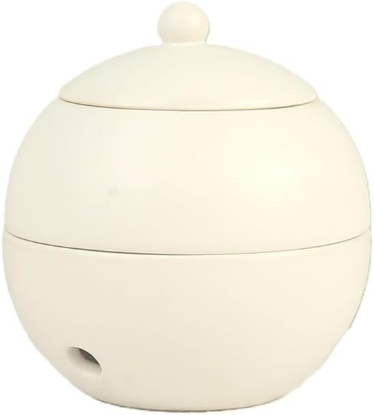 Modern Ceramic Essential Oil Diffuser, Spherical Design, 30ml Capacity, 10cm Height, Multiple Colors Available, 400g Weight (White)