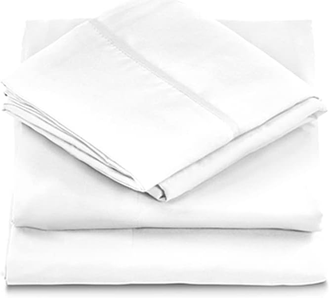 Danjor Linens Bed Sheet Set King Size for Hot Sleepers, Hotel Premium Sheets with 4 Pillowcases, Lightweight Brushed Microfiber Deep Pockets, Breathable Cooling 6 Piece Bedding Sets, White