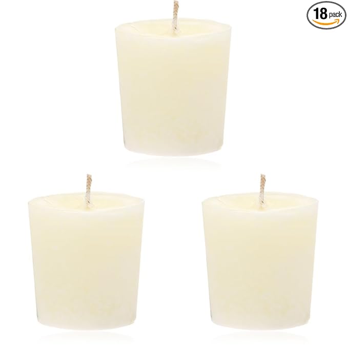 Aroma Naturals Votive Candles with Orange Clove and Cinnamon Essential Oil White Scented, Peace Pearl, 5.5x3.75x2 Inch, 6 Count (Pack of 3)