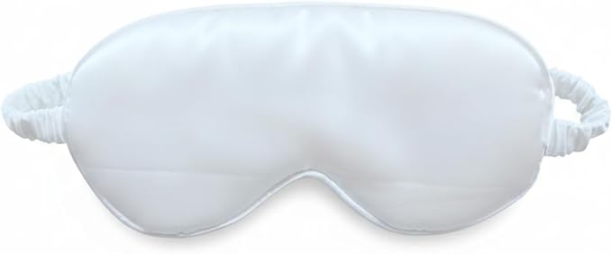 Silk Eye Mask for Sleeping - Satin Eye Cover with Silk Storage Bag White