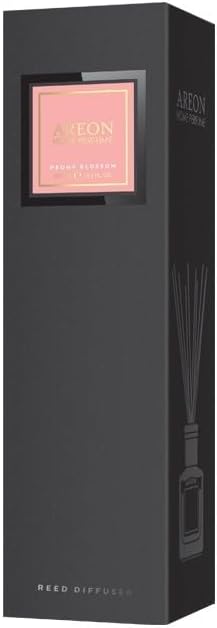 Areon Home Fragrance Luxury Perfume Reed Diffuser + 10 Rattan Reeds, Peony Blossom Scent, 150ml