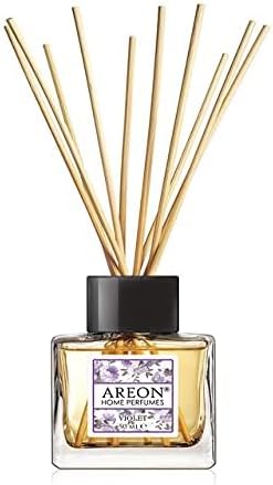 Areon Home Luxury Perfume Reed Diffuser + 10 Rattan Reeds, Violet 50 ml