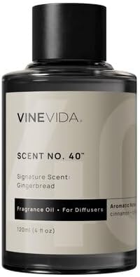 VINEVIDA [4 Fl Oz] Gingerbread Fragrance Oil for Cold Air Diffusers, Essential Oils for Diffuser Oil Refill & Air Freshener Room Spray