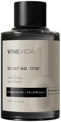 VINEVIDA [4 Fl Oz] Scent NO. 1110 Fragrance Oil for Cold Air Diffusers, Aromatic Notes of Citrus Musk Rose, Essential Oils for Diffuser Oil Refill & Air Freshener Room Spray