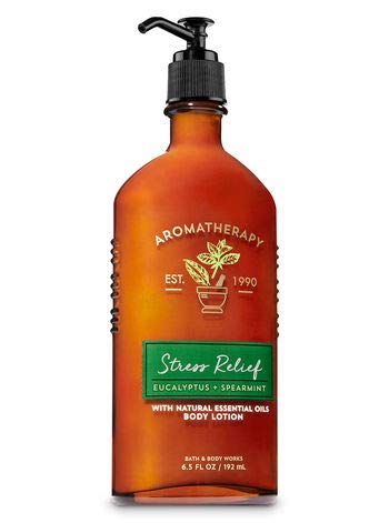 Bath & Body Works Aromatherapy Stress Relief Diffuser, Prime Spa Gift Set Wellness Bundle, Eucalyptus Spearmint Body Lotion + Body Wash & Foam Bath + Wick Candle, Relax Essential Oils