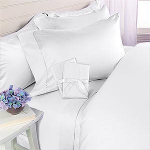 Elegant Comfort Luxury Soft 1500 Premier Egyptian 4-Piece Premium Hotel Quality Wrinkle Resistant Coziest Bedding Set, All Around Elastic Fitted Sheet, Deep Pocket up to 16inch, King, White