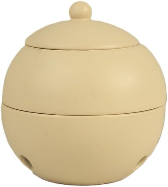 Modern Ceramic Essential Oil Diffuser, Spherical Design, 30ml Capacity, 10cm Height, Multiple Colors Available, 400g Weight (Beige)