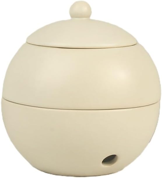 Modern Ceramic Essential Oil Diffuser, Spherical Design, 30ml Capacity, 10cm Height, Multiple Colors Available, 400g Weight (Light Gray)