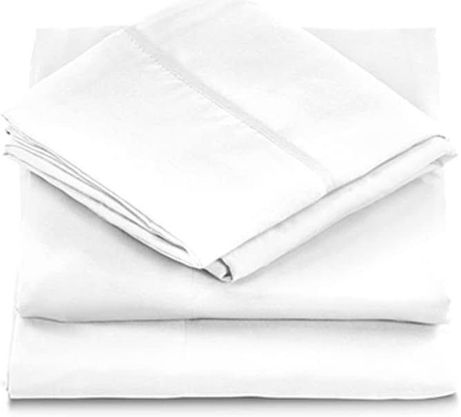 Danjor Linens Bed Sheet Set Queen Size for Hot Sleepers, Hotel Premium Sheets with 4 Pillowcases, Lightweight Brushed Microfiber Deep Pockets, Breathable Cooling 6 Piece Bedding Sets, White