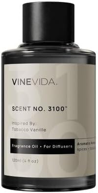 VINEVIDA [4 Fl Oz] Scent NO. 3100 Fragrance Oil for Cold Air Diffusers, Aromatic Notes of Spices Tobacco Vanilla, Essential Oils for Diffuser Oil Refill & Air Freshener Room Spray