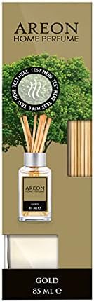 Areon Home Luxury Perfume Reed Diffuser + 10 Rattan Reeds, Gold Scent 85ml