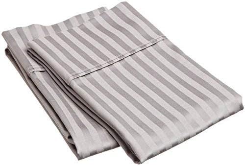 European Square Pillow Shams -Hotel Quality European 24" x 24" Euro Pillow Shams Set of 2,100% Cotton Cushion Cover Gorgeous Euro Size Decorative Pillow CoversLight Grey Stripe