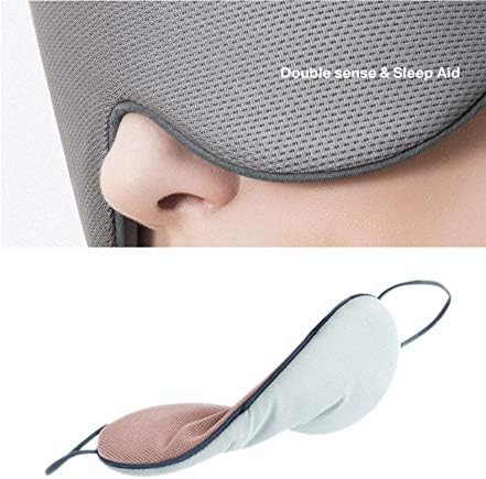 Sleep Mask, DMaos Sleep Aid Super Soft Air Eyes Pillow, Milk Silk and Warm Cloth Sides, Adjustable Slip Hold Strap to Ears - Gray + Pink