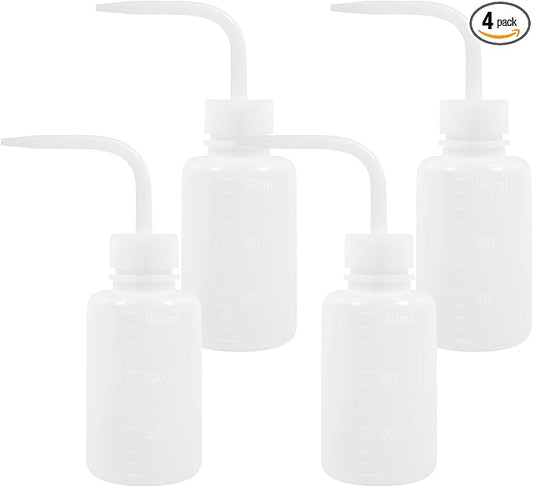 4 Packs Tattoo Wash Bottle Water Squirt Squeeze Diffuser Bottles (White, 150ml)