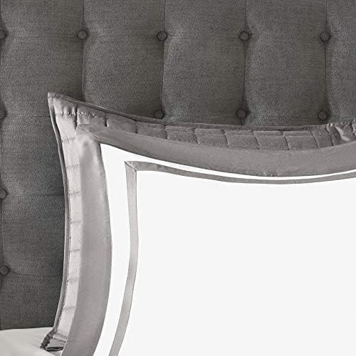 Madison Park Heritage Comforter Quilt Combo Set - Modern Luxury Design, All Season Down Alternative Bedding, Matching Shams, Decorative Pillows, Full/Queen(90"x90"), Color Block Grey 8 Piece