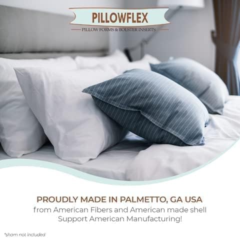 Pillowflex Set of 2 Synthetic Down Alternative Pillow Inserts for Shams, Soft & Plush Pillow Inserts, Faux Down Alternative Pillows or Micro Denier, Cotton Blended Shell Fabric - (12 Inch by 16 Inch)