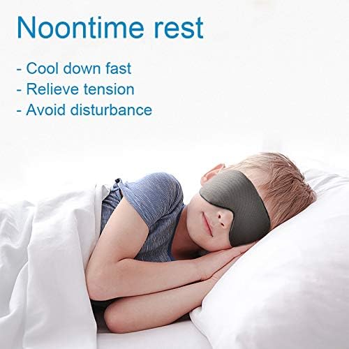 Sleep Mask, DMaos Sleep Aid Super Soft Air Eyes Pillow, Milk Silk and Warm Cloth Sides, Adjustable Slip Hold Strap to Ears - Beige + Orange