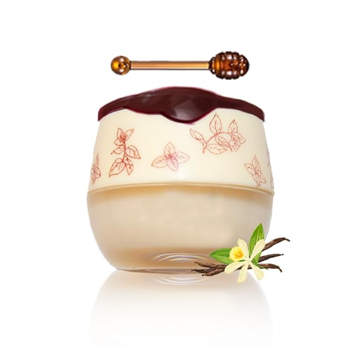 Clouds Bee Propolis Vanilla Lip Balm – Hydrating & Moisturizing Overnight Lip Sleeping Mask, Exfoliating Lip Treatment with Bee Extracts, Natural Care for Dry Lips, Honey Pot Design