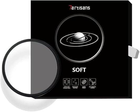 7artisans Soft Focus Filter 1/4 Aluminum Alloy Natural Soft Diffuser Effect Dream Cinematic Effect Soft Focus Optical Glass Filter (62mm)