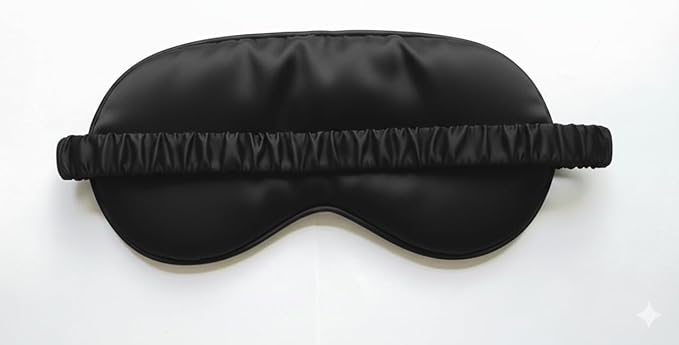 Silk Eye Mask for Sleeping - Satin Eye Cover with Silk Storage Bag Dark_Black 3Pcs Save 20%