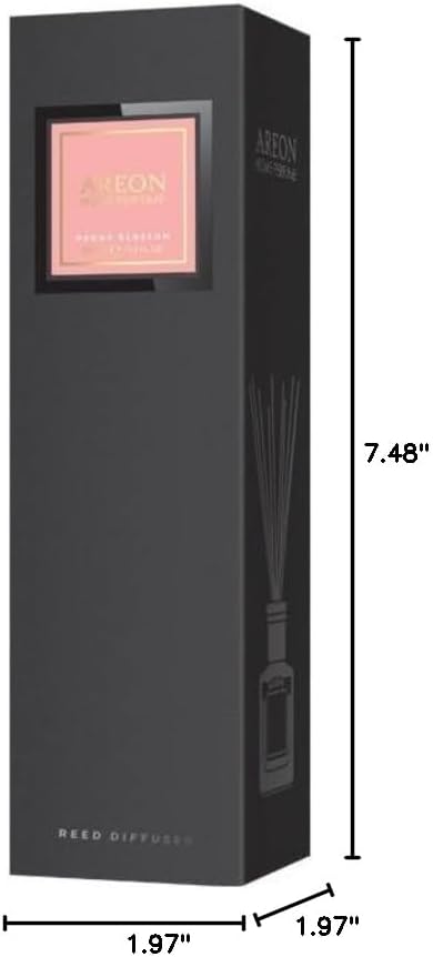 Areon Home Fragrance Luxury Perfume Reed Diffuser + 10 Rattan Reeds, Peony Blossom Scent, 150ml