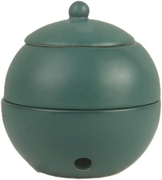 Modern Ceramic Essential Oil Diffuser, Spherical Design, 30ml Capacity, 10cm Height, Multiple Colors Available, 400g Weight (Blue-Green)