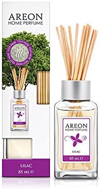 Areon Home Luxury Perfume Reed Diffuser + 10 Rattan Reeds, Lilac Scent 85ml