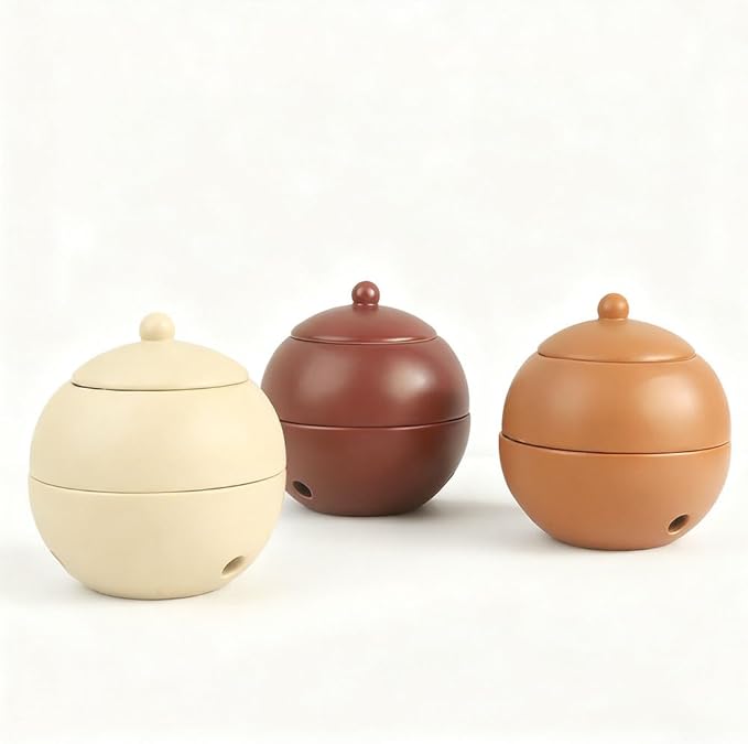 Modern Ceramic Essential Oil Diffuser, Spherical Design, 30ml Capacity, 10cm Height, Multiple Colors Available, 400g Weight (Wine red)