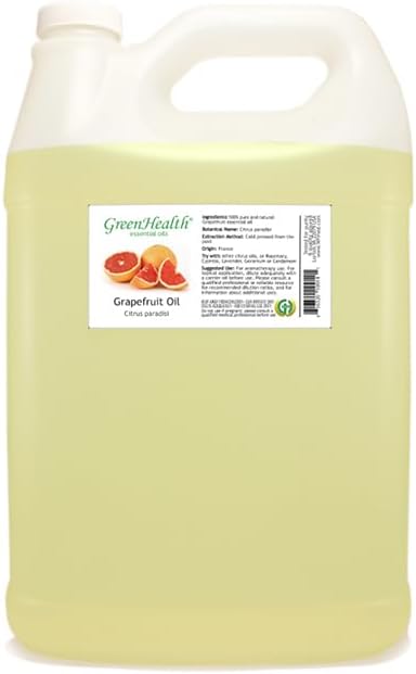 Grapefruit (Pink) Essential Oil - 128 fl oz (1 Gallon) Plastic Bottle w/Cap - 100% Pure Essential Oil by GreenHealth