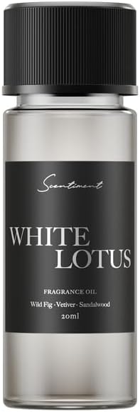 Scentiment White Lotus Diffuser Oil – Wild Fig, Vetiver, Almond, Sandalwood Scent for Diffusers, Fragrance Oil – 0.68 fl oz (20 mL)