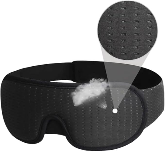 Comfort+ Advanced Ergonomic Sleep Mask, Premium Low Rebound Memory Foam, Soft Breathable Fabric, Super-Soft Nose Baffle for 100% Light Block, Large Zero Pressure Eye Cavities