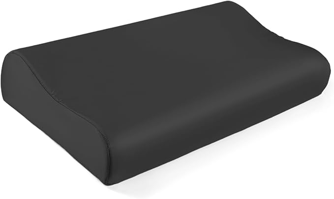 THXSILK 19 Momme 100% Mulberry Silk Pillowcase for Contour Memory Foam Pillow, Contour Pillow Case Cover, Cervical Pillow Case, Pack of 1(Black, 21"x14.5"x4.9"/4.2")