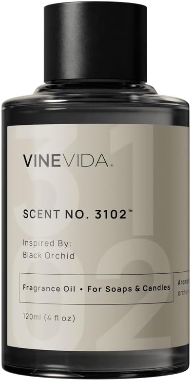 VINEVIDA Scent NO. 3102 Fragrance Oil - 120mL (4oz) - Inspired by: Black Orchid Fragrance Oil for Candle Making - Made in USA Candle Scents Scents for Soap Making