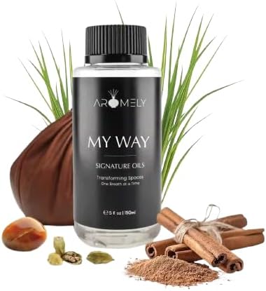 AROMELY My Way Diffuser Oil Blend | Luxury Home Fragrance Oil for Diffusers | Inspired by 1 Hotel | Signature Scent with Notes of Leather, Cardamom, Lemon, Cedarwood, Iris & Amber | 150ml