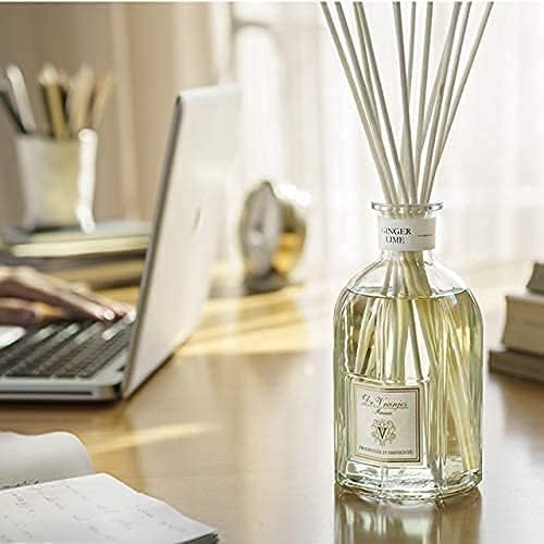 Dr. Vranjes - Ginger Lime 250 ml Diffuser + Double Pack of White Sticks (3 Pieces Bundle)- Luxury Home Fragrance, Made in Italy, Main Scent: Fruity, Olfactory Pyramid: Lime, Ginger, White Pepper.