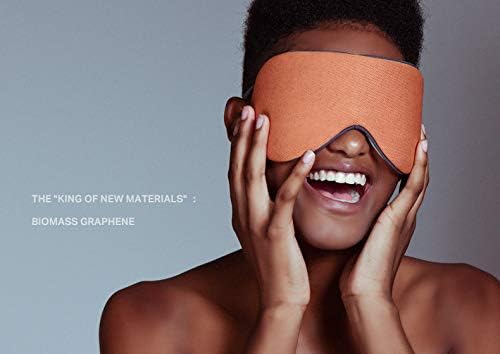 Sleep Mask, DMaos Sleep Aid Super Soft Air Eyes Pillow, Milk Silk and Warm Cloth Sides, Adjustable Slip Hold Strap to Ears - Beige + Orange