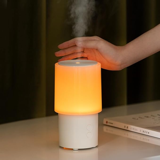 Essential Oil Diffuser 130ML, Aromatherapy Diffuser with LED Mood Lighting 2 Mist Mode, Ultrasonic Mist Humidifier for Car Home Office Bedroom ﻿ (White)