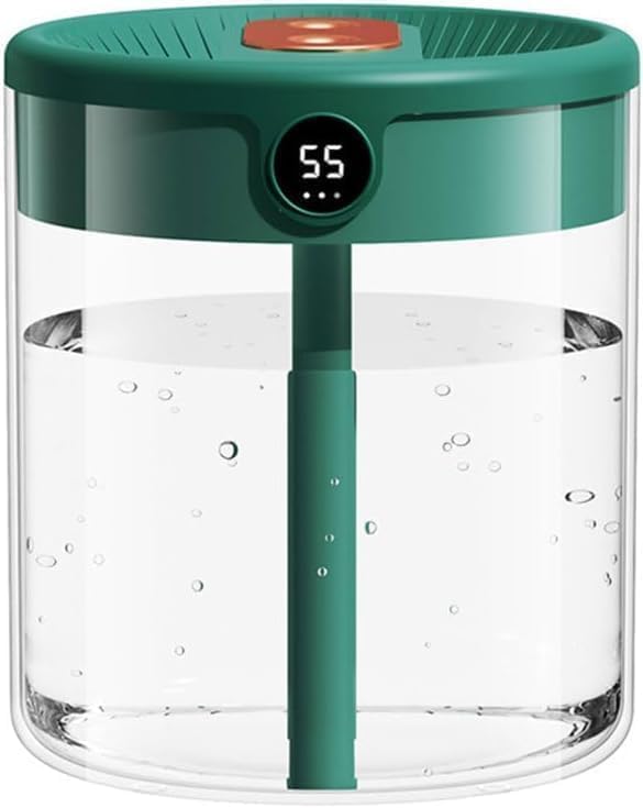 Generic 2L Anti Gravity Humidifier, Smart Bedroom Humidifier With Humidity Display, Anti Gravity Water Drop Cool Mist Diffuser, 3 Modes Dual Spray Mute Humidifier With Night Light. (Green)