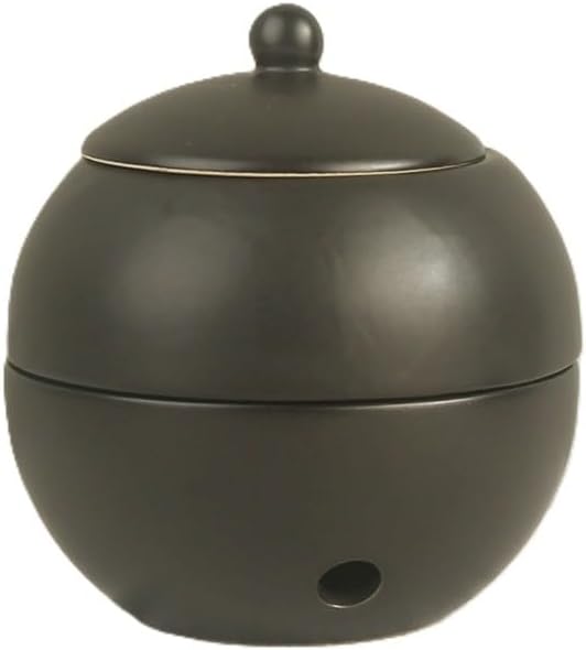 Modern Ceramic Essential Oil Diffuser, Spherical Design, 30ml Capacity, 10cm Height, Multiple Colors Available, 400g Weight (Black)