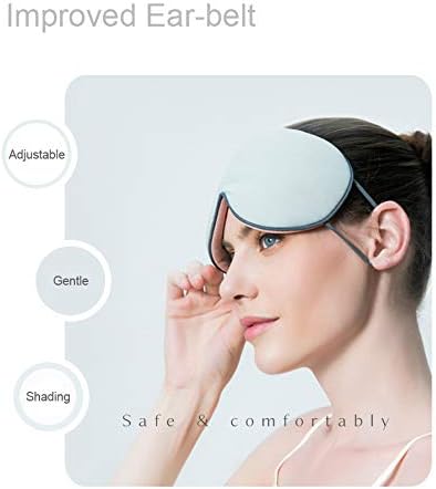 Sleep Mask, DMaos Sleep Aid Super Soft Air Eyes Pillow, Milk Silk and Warm Cloth Sides, Adjustable Slip Hold Strap to Ears - Beige + Orange
