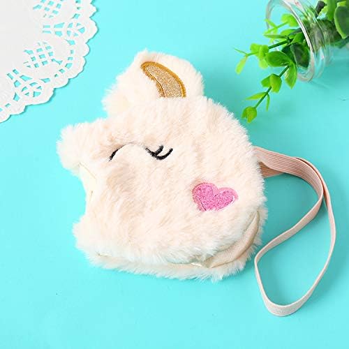 Shinywear Cute Rabbit Sleeping Eye Mask Plush Blindfold Travel Sleep Masks Super Soft Funny Eye Cover for Kids Girls and Adult (Bling Love Heart Face Alpaca)
