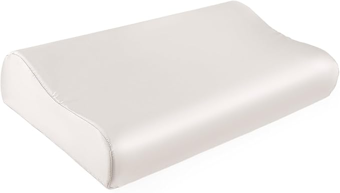 THXSILK 19 Momme 100% Mulberry Silk Pillowcase for Contour Memory Foam Pillow, Contour Pillow Case Cover, Cervical Pillow Case, Pack of 1(Natural White, 20"x12"x3.9"/2.7")