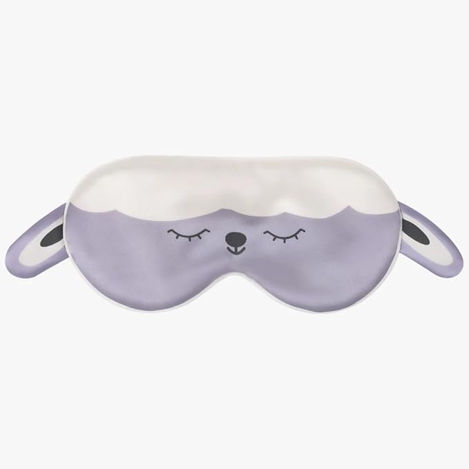 Orose Kids Silk Sleep Mask Cute Adjustable Original Design for Boys & Girls, Double-Sided Mulberry Silk, Cartoon Pattern, Toddler Eye Mask (Lamb)