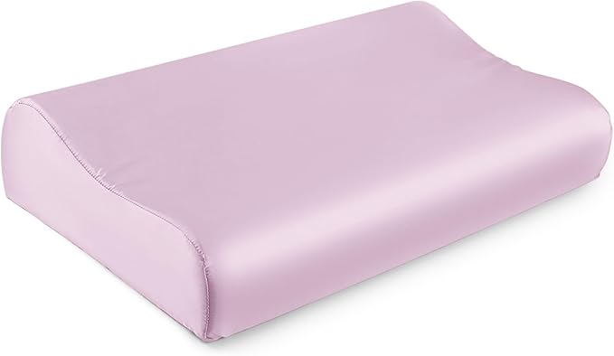THXSILK 19 Momme 100% Mulberry Silk Pillowcase for Contour Memory Foam Pillow, Contour Pillow Case Cover, Cervical Pillow Case, Pack of 1(Light Purple, 20"x12"x3.9"/2.7")
