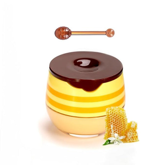 Bee Propolis louds Honey Lip Balm – Deeply Moisturizing Lips Sleeping Mask for Dry, Cracked Lips, Natural Lip Treatment with Bee Propolis & Honey Extract, Honeys Pot Jar Design