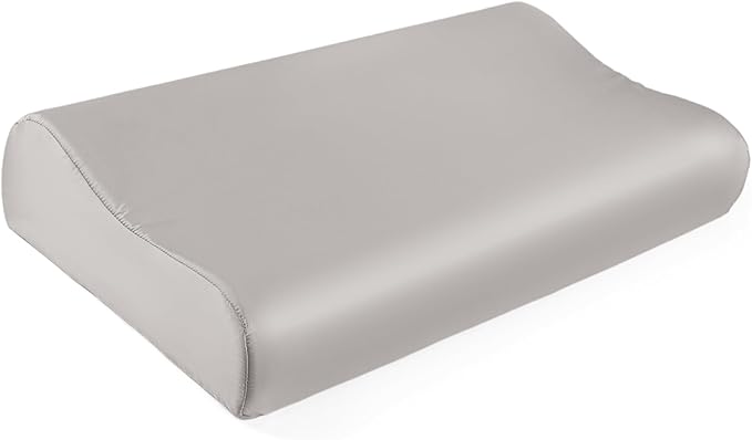 THXSILK 19 Momme 100% Mulberry Silk Pillowcase for Contour Memory Foam Pillow, Contour Pillow Case Cover, Cervical Pillow Case, Pack of 1(Grey, 24"x14"x4.7"/3.9")